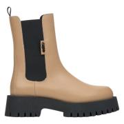 Estro Kvinnors Beige Chelsea Boots tillverkade av Premium Italienskt Ä...