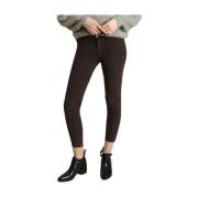 Reiko Carbon Grey Skinny Cropped Byxor Brown, Dam