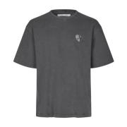 Samsøe Samsøe Svart Balance Sapoetry T-shirt Gray, Dam