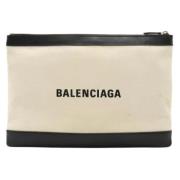 Balenciaga Vintage Pre-owned Canvas kuvertvskor Beige, Herr