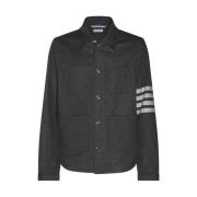 Thom Browne Casual ulljacka med fickor Black, Herr