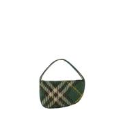 Burberry Grön Nylon Baguette Väska med Topp Handtag Green, Dam