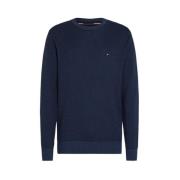 Tommy Hilfiger Pima Bomull Kashmir Stickad Tröja Blue, Herr