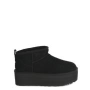 UGG Svarta Mocka Plattformstövlar Black, Dam