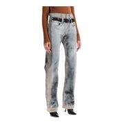 Y/Project Trompe l'oeil straight leg jeans Gray, Dam