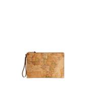 Alviero Martini 1a Classe Geo Classic Clutch med Handledsrem Beige, Da...