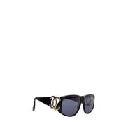 Chanel Vintage Pre-owned Acetat solglasgon Black, Dam