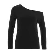 Norma Kamali Long Sleeve Tops Black, Dam