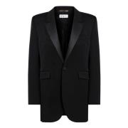 Saint Laurent Enkelknäppt Jacka Black, Dam