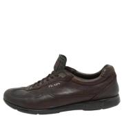 Prada Vintage Pre-owned Laeder sneakers Brown, Herr