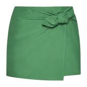 RED Valentino Grön Bomull Knut-Detalj Shorts Green, Dam