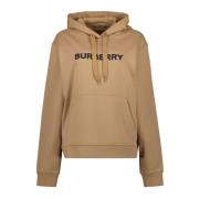 Burberry Brun Ekologisk Bomullshoodie med Logotyp Brown, Dam