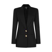 Balmain Svart Viskos Blazer Jacka Black, Dam