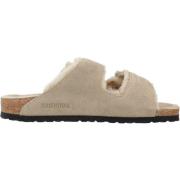 Birkenstock Klassiska Slide-sandaler Beige, Dam