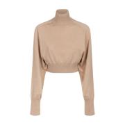 Sportmax Beige Cropped Ulltröja Brown, Dam