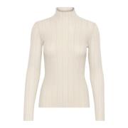 Soaked in Luxury Randig Silver Pullover Tröja Beige, Dam