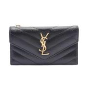 Yves Saint Laurent Vintage Pre-owned Laeder plnbcker Black, Dam