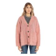 Solotre Rosa Mohair Blend Oversized Kofta Pink, Dam