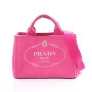 Prada Vintage Pre-owned Canvas prada-vskor Pink, Dam