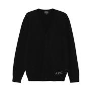 A.p.c. Svart Kenny Cardigan Black, Herr