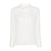 Vince Off White Polo Pullover Sweater White, Dam