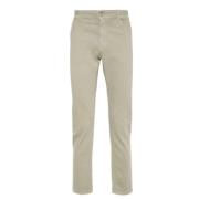 Eleventy Slim-fit Stretch Bomull Twill Byxor Beige, Herr