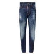 Dsquared2 Mörk Öken Tvätt Bro Jeans Blue, Herr