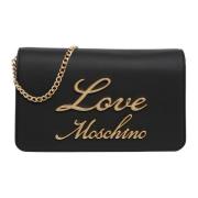 Love Moschino Signature Crossbody Väska med Magnetlås Black, Dam