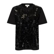 Soaked in Luxury Svart Paljett Tee Top Black, Dam