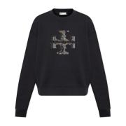 Tory Burch Sweatshirt med logotyp avslutad med skimrande paljetter Bla...