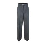 Patrizia Pepe Herr Bekväma Passform Pinstripade Byxor Gray, Dam