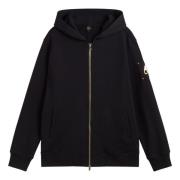 Moose Knuckles Lyxig Full-Zip Hoodie med Guld Detaljer Black, Herr