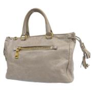 Prada Vintage Pre-owned Laeder handvskor Gray, Dam