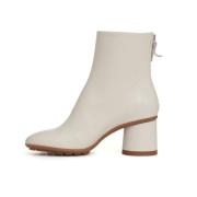 AGL Vita Läder Ankelboots Elegant Stil White, Dam