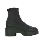 Clergerie Elegant Elastiskt Läder Ankelboot Black, Dam