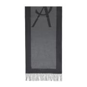 Saint Laurent Mörkgrå Grafit Scarf Gray, Herr