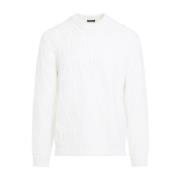 Ermenegildo Zegna Ren Merino Crewneck Tröja White, Herr