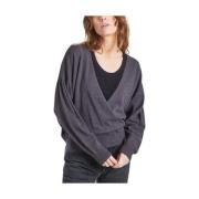 IRO Grå Ullblandning Wrap Jumper Gray, Dam