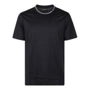 Emporio Armani Logo T-shirt Klassisk Avslappnad Slitage Blue, Herr