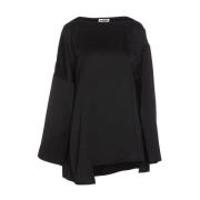 Jil Sander Silkeblandning Asymmetrisk Blus Kvinnor Black, Dam