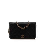 Chanel Vintage Pre-owned Laeder crossbodyvskor Black, Dam