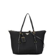 Prada Vintage Pre-owned Canvas totevskor Black, Dam