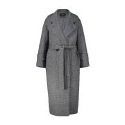 Windsor Elegant Långrock med Houndstooth Mönster Gray, Dam