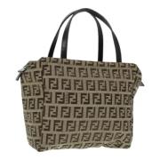 Fendi Vintage Pre-owned Canvas handvskor Beige, Dam