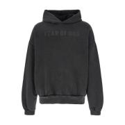 Fear Of God Svart Logga Hoodie med Fickor Black, Herr