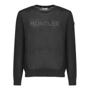 Moncler Svart Långärmad Tröja Minimalistisk Design Black, Herr