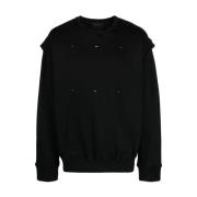 Heliot Emil Svart Stickat Crewneck Stilren Bekväm Black, Herr