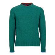 GALLO Mäns enfärgad grön crew-neck Green, Herr