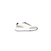 Armani Exchange Vita herrsneakers med beige och blå detaljer White, He...