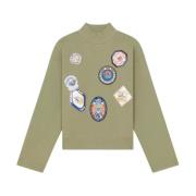 Kenzo Olivtryck Sweatshirt Casual Stil Green, Dam